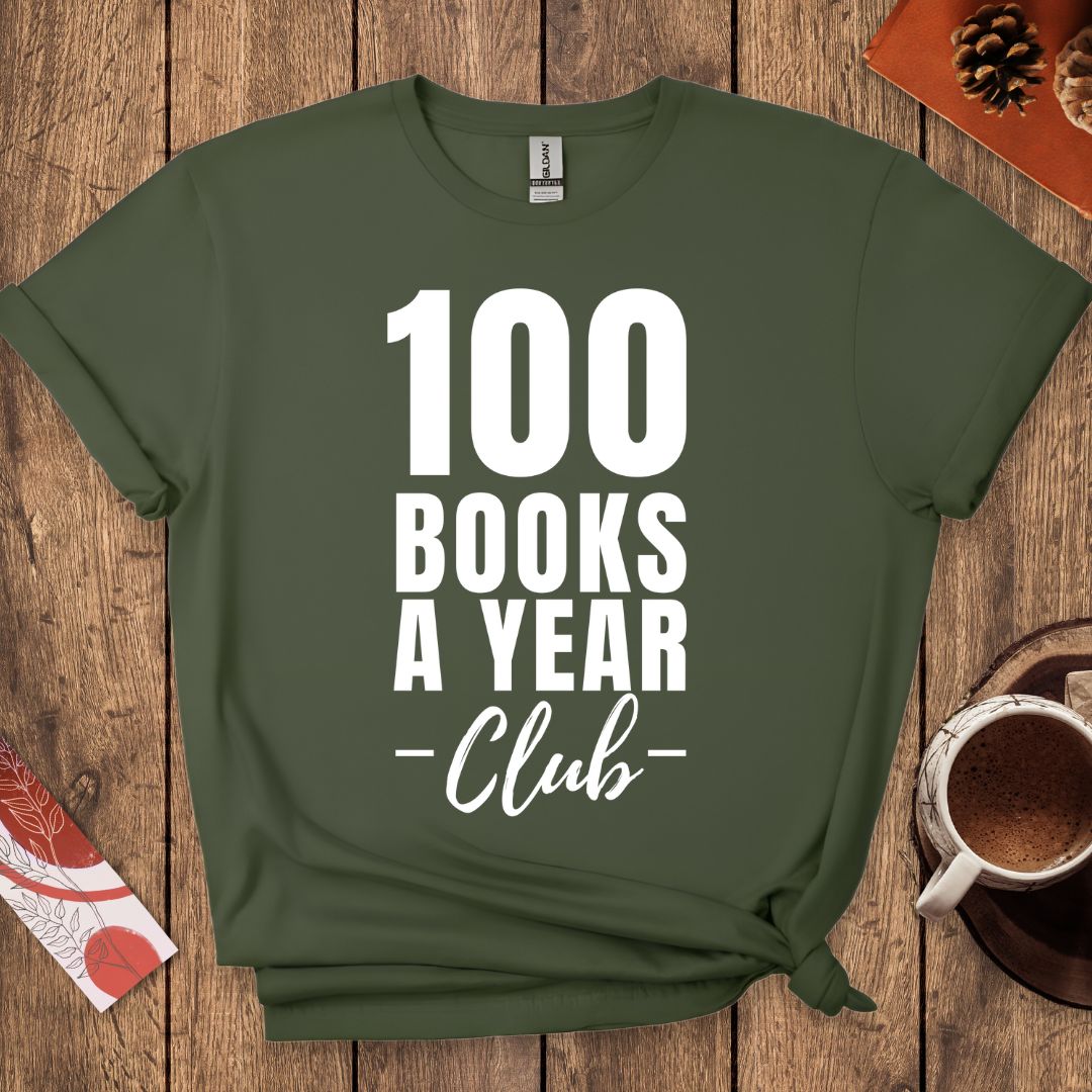 100 Books A Year Club T-Shirt