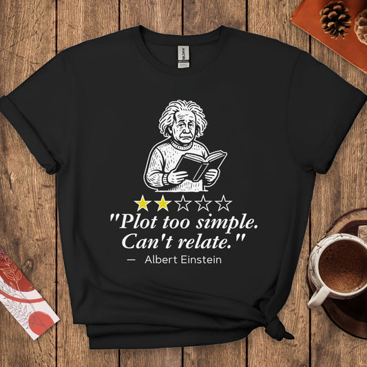 Albert Einstein Funny Book Review T-Shirt