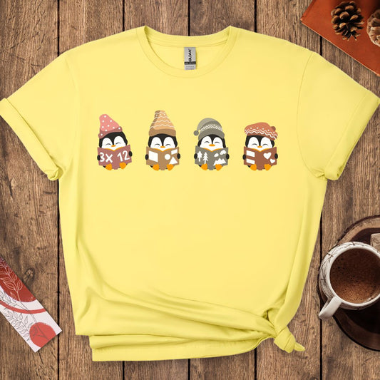 Cute Reading Penguins Teacher T-Shirt