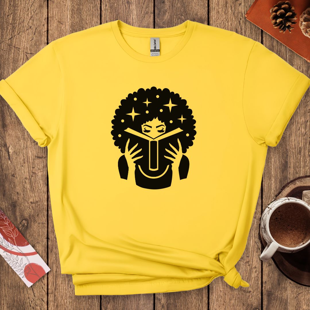 Black Woman Reading Book T-Shirt