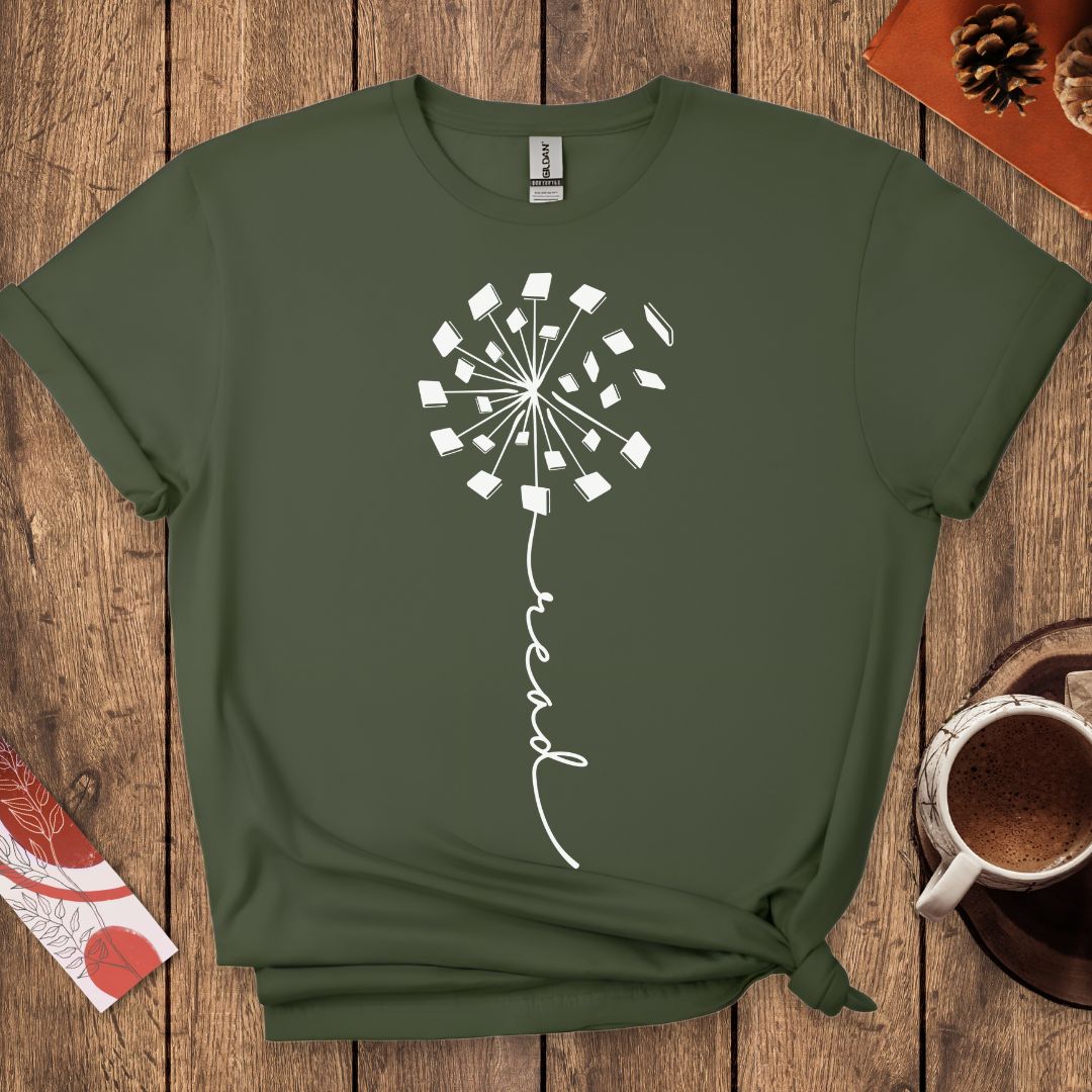 Book Lover Dandelion T-Shirt