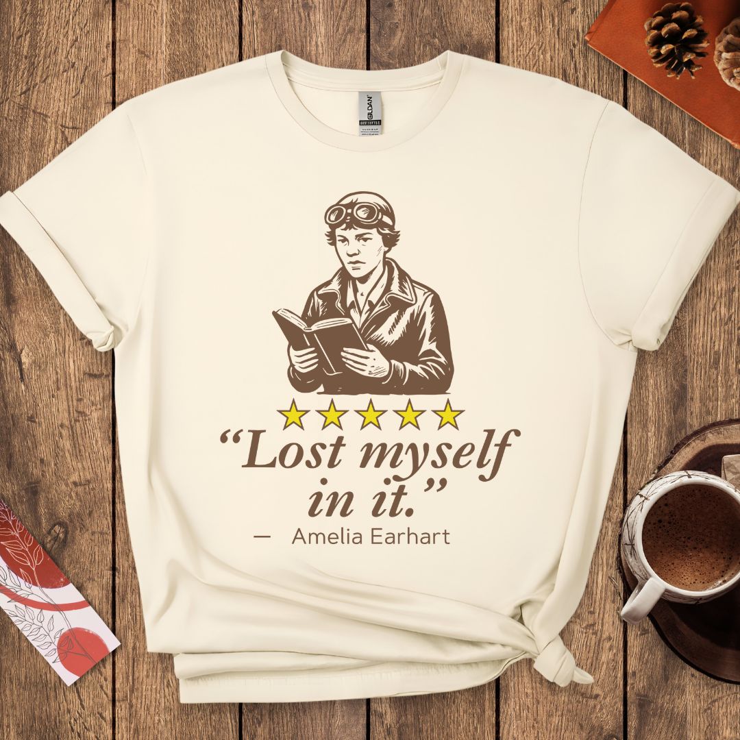 Amelia Earhart Funny Book Review T-Shirt