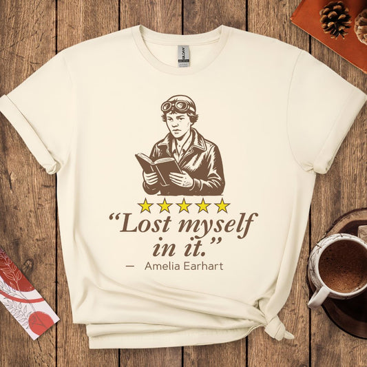 Amelia Earhart Funny Book Review T-Shirt