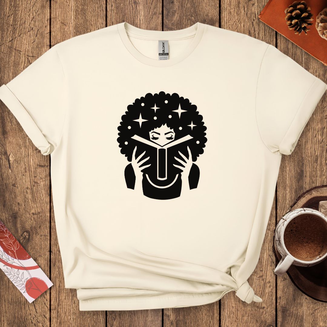 Black Woman Reading Book T-Shirt