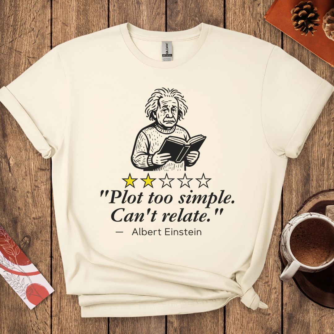 Albert Einstein Funny Book Review T-Shirt