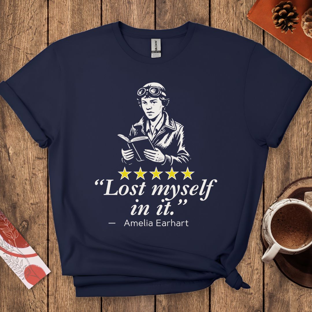Amelia Earhart Funny Book Review T-Shirt