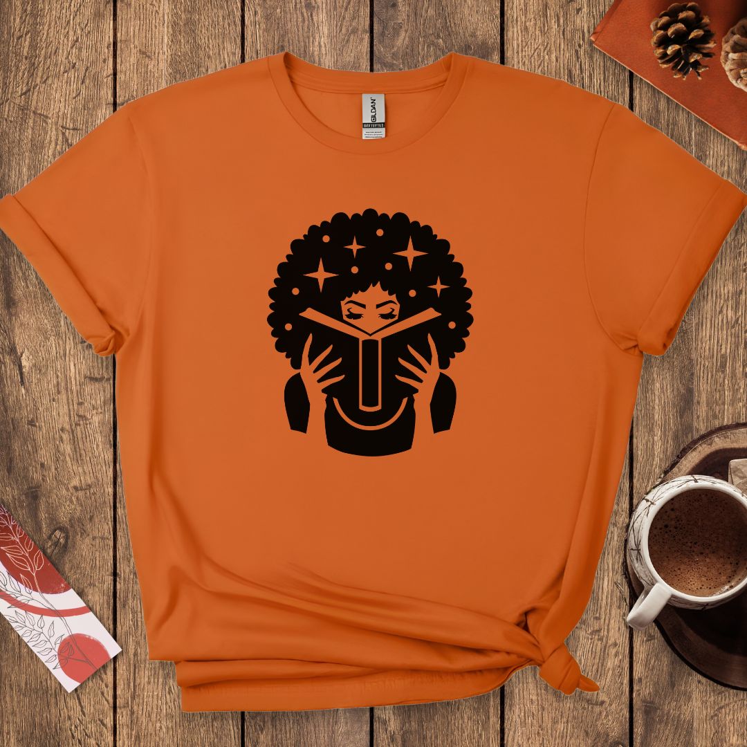 Black Woman Reading Book T-Shirt