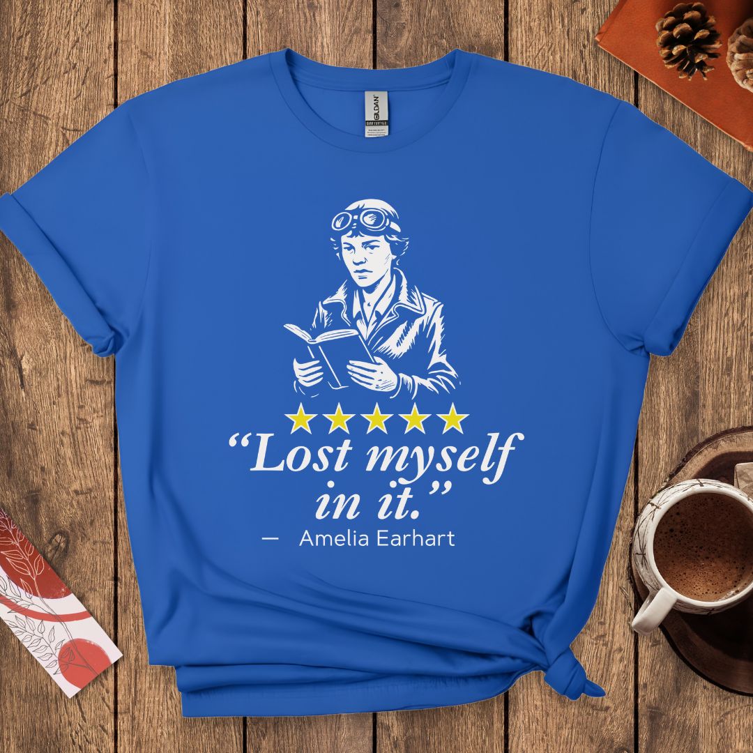 Amelia Earhart Funny Book Review T-Shirt