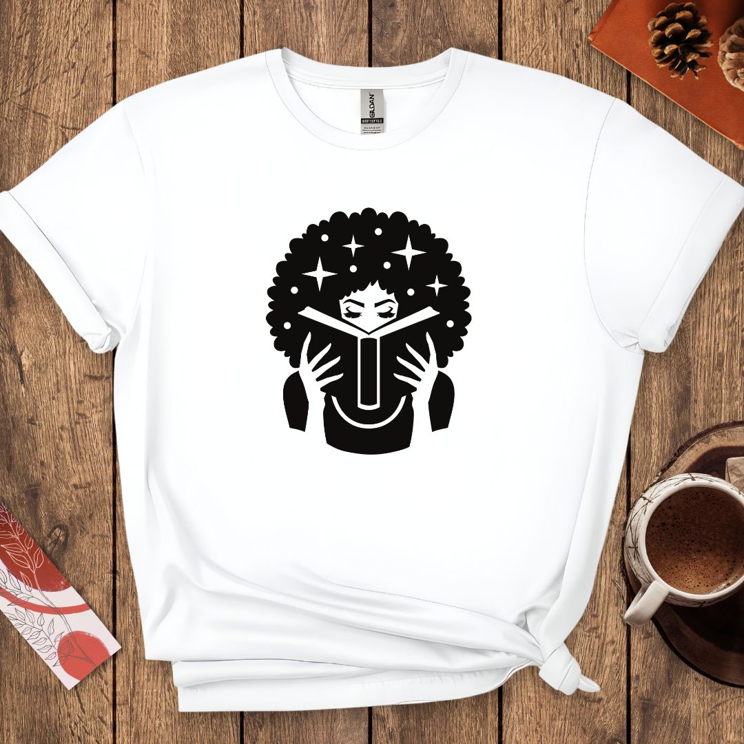 Black Woman Reading Book T-Shirt