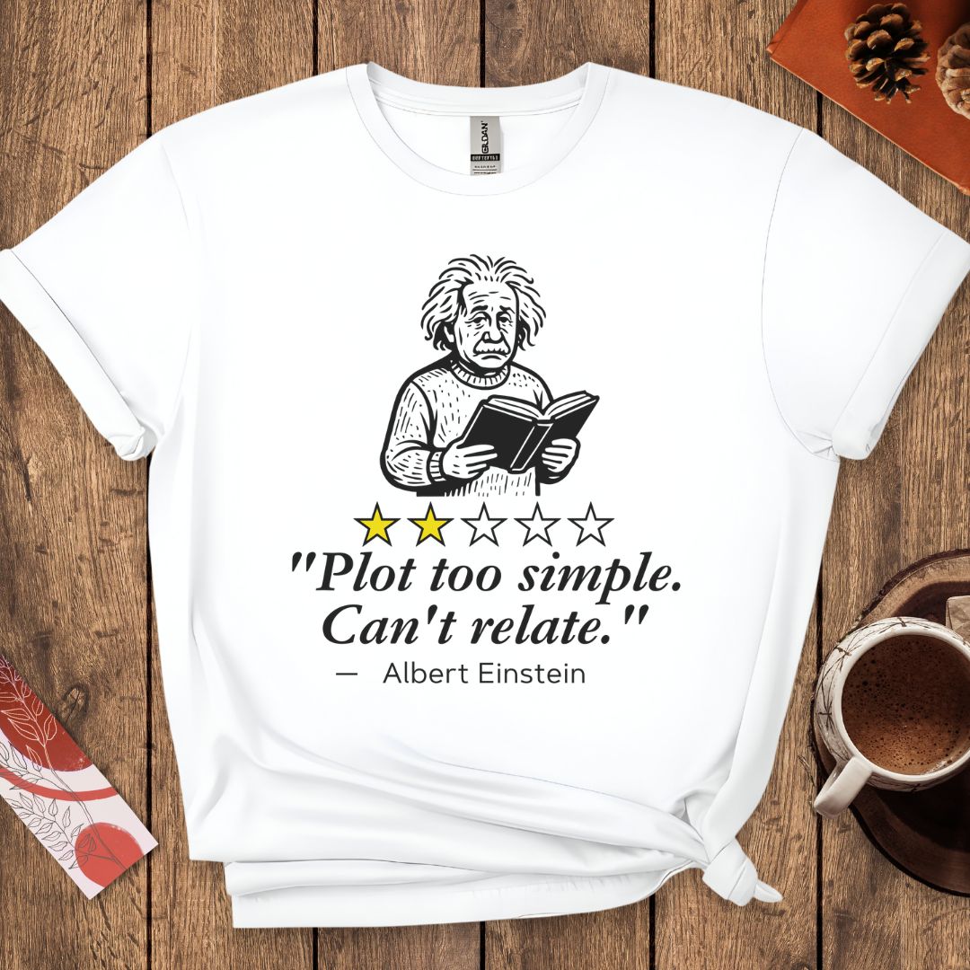 Albert Einstein Funny Book Review T-Shirt